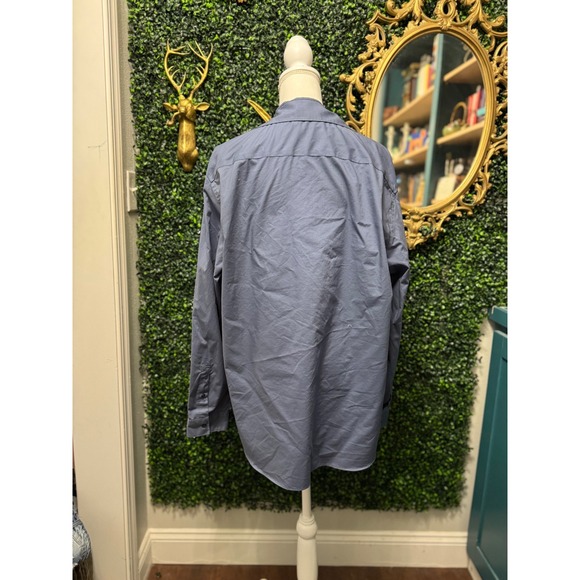 Calvin Klein XL Non Iron Blue Button Down Shirt Work Office Classic - Picture 4 of 6